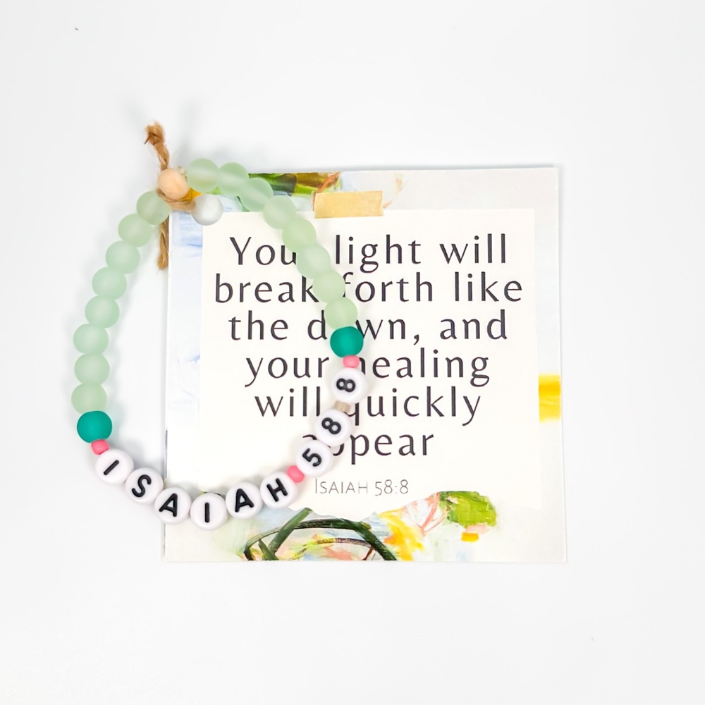 Bible Verse Beaded Bracelet - Handmade